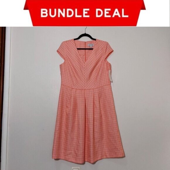 🌺 Bundle Only 🌺 NWT Shelby & Palmer Cap-Sleeve Check Dress - 14 - Picture 1 of 4
